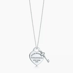 Tiffany Heart Tag Key Pendant  Necklace